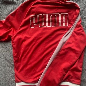 PUMA red & white retro style jacket size S